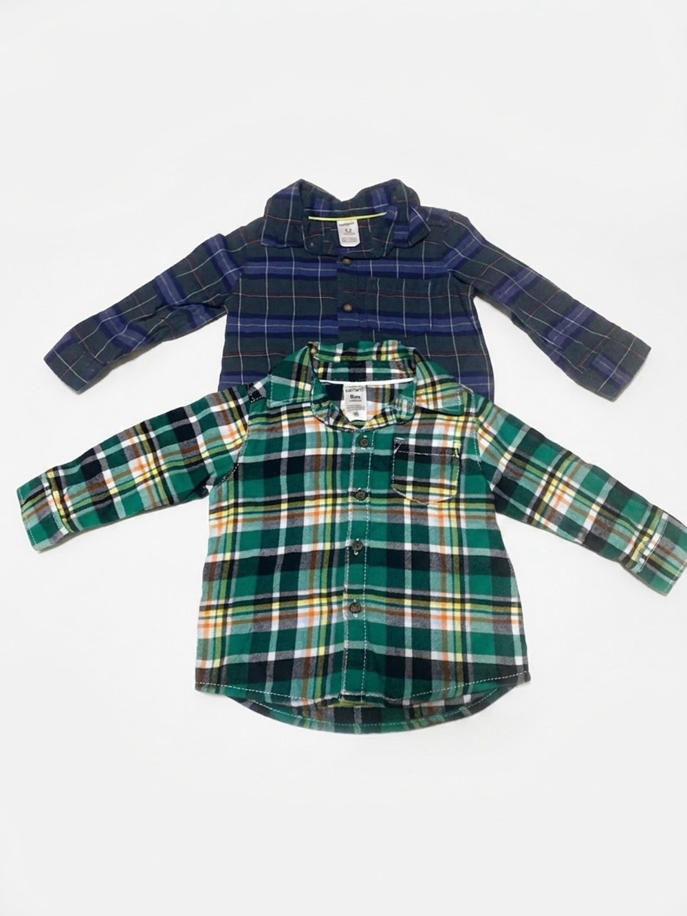 Carter's Green & Navy Plaid Long-Sleeve Button Shirt 2pc Set